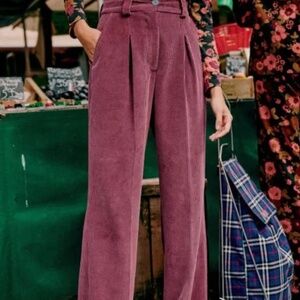 Sezane Theophile Trousers in Rosewood Sz 38/ US 6